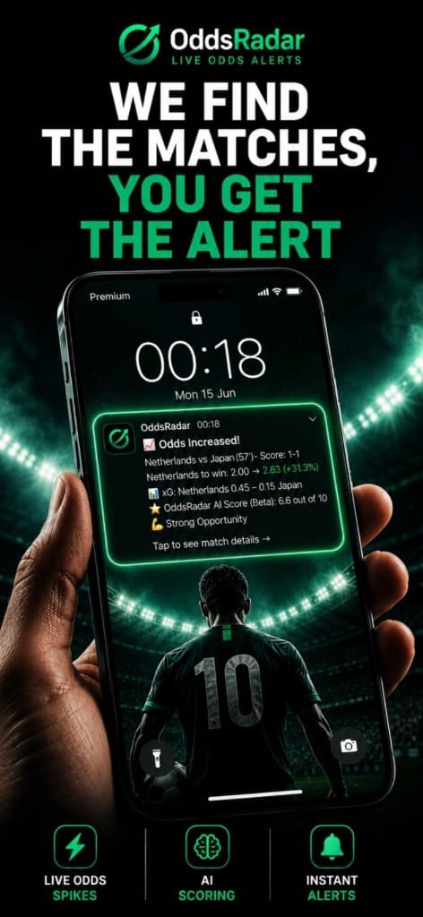 OddsRadar lock screen odds alert